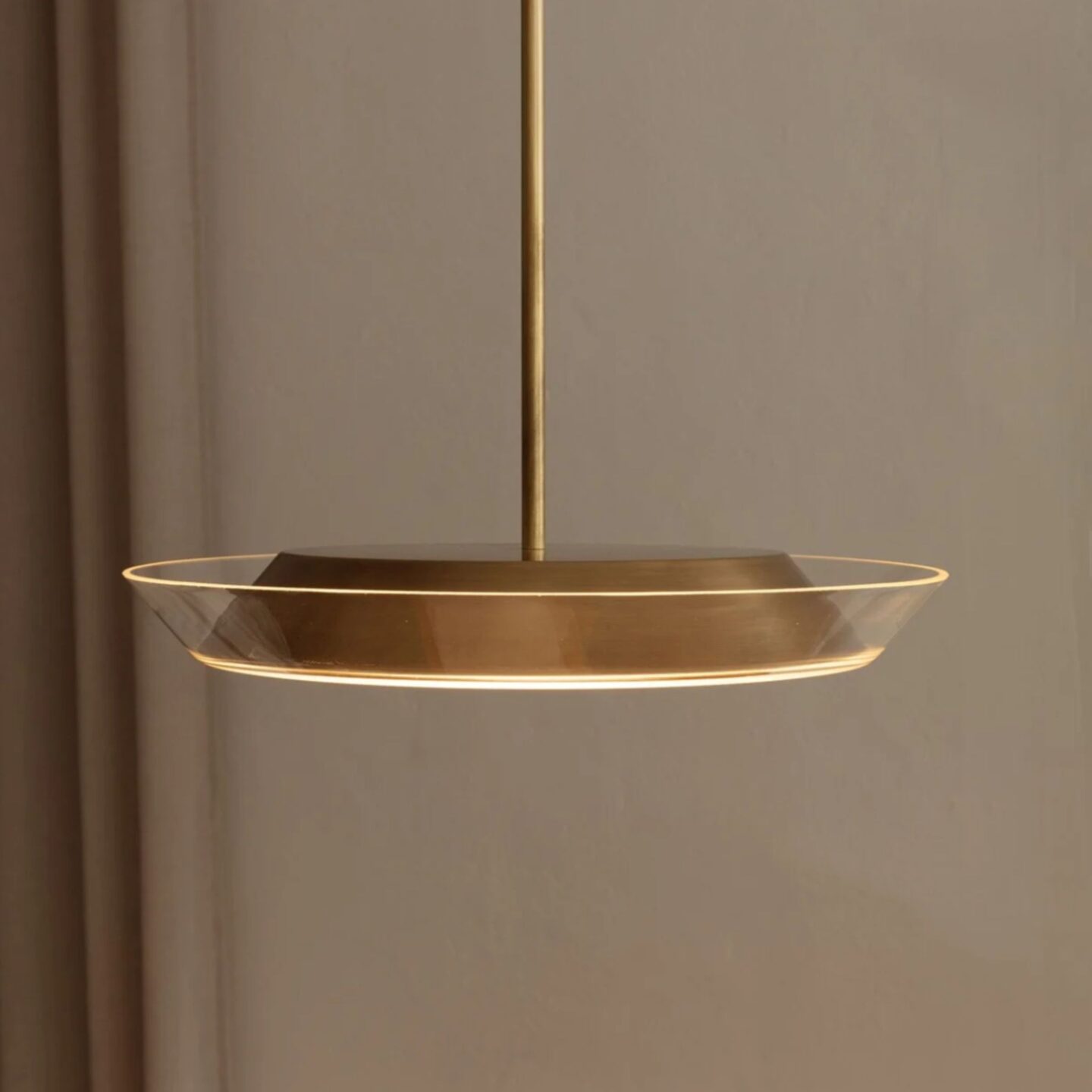 Tuppa 45 Clear Glass & Hand Brushed Brass